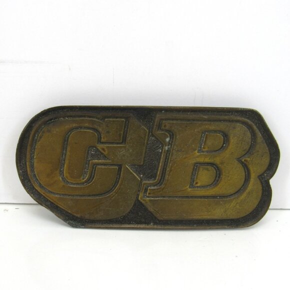 Vintage Brass Belt Buckle with CB Logo adenzy Denver 1978 - Picture 1 of 7